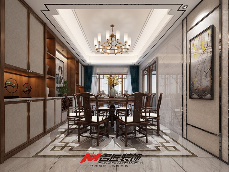 揭阳市滨湖花园新中式风格三居室装修案例